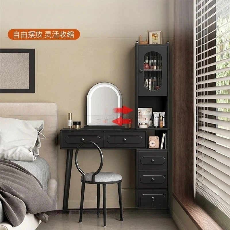 Komoda z litego drewna, zintegrowana szafka do przechowywania w małej sypialni, toaletka w stylu amerykańskim retro, wielowarstwowa.