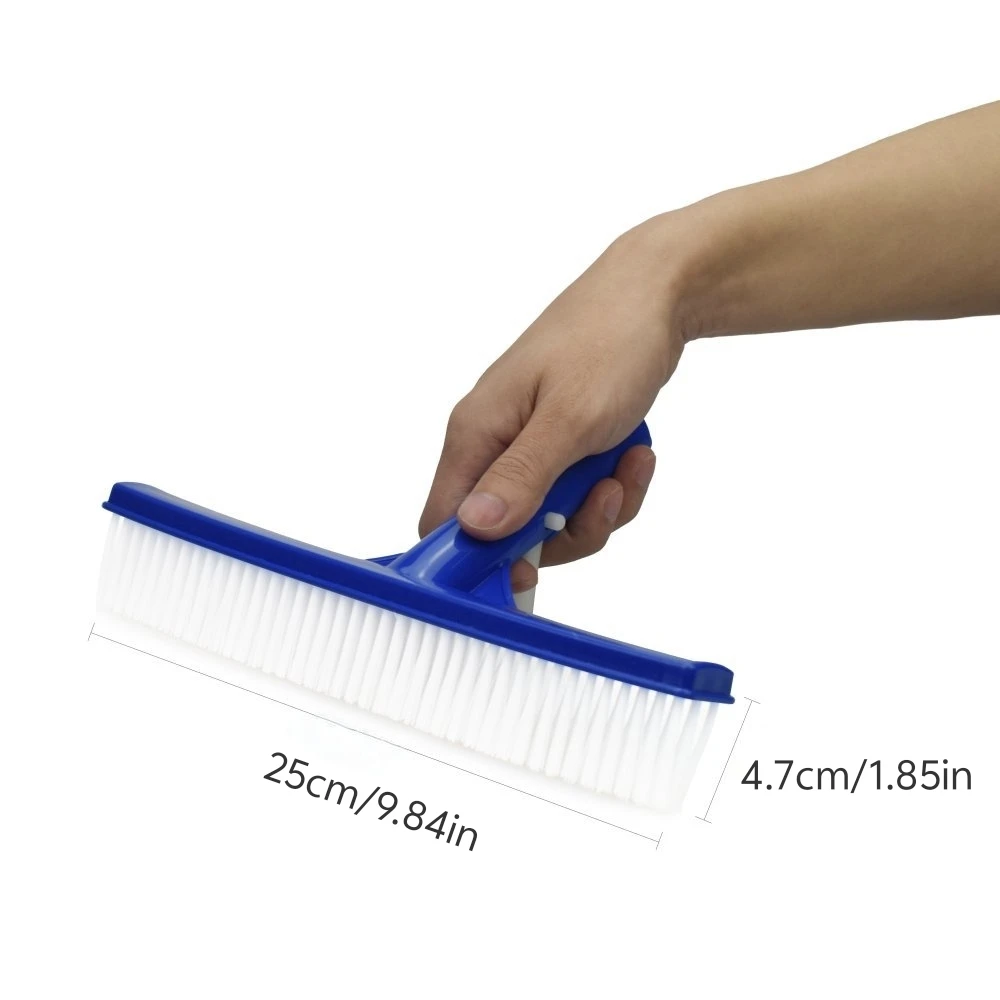 Escova de piscina para piso e parede de natação, cabeça de escova de limpeza traseira de plástico projetada para limpar paredes, telhas e pisos