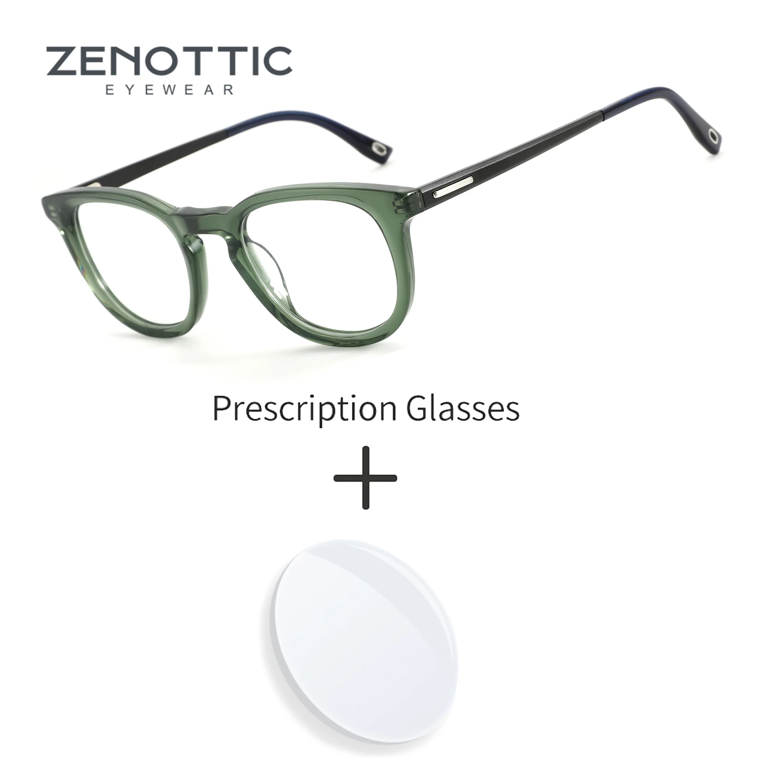 

ZENOTTIC (размер M), Новое поступление 2025, круглые очки по рецепту, мужские и женские оптические очки ручной работы из ацетата