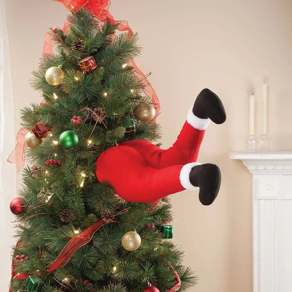 Soft Christmas Tree Elf Xmas Santa Claus Prosthetic Leg Christmas Decoration Stuffed Plush Party Ornaments