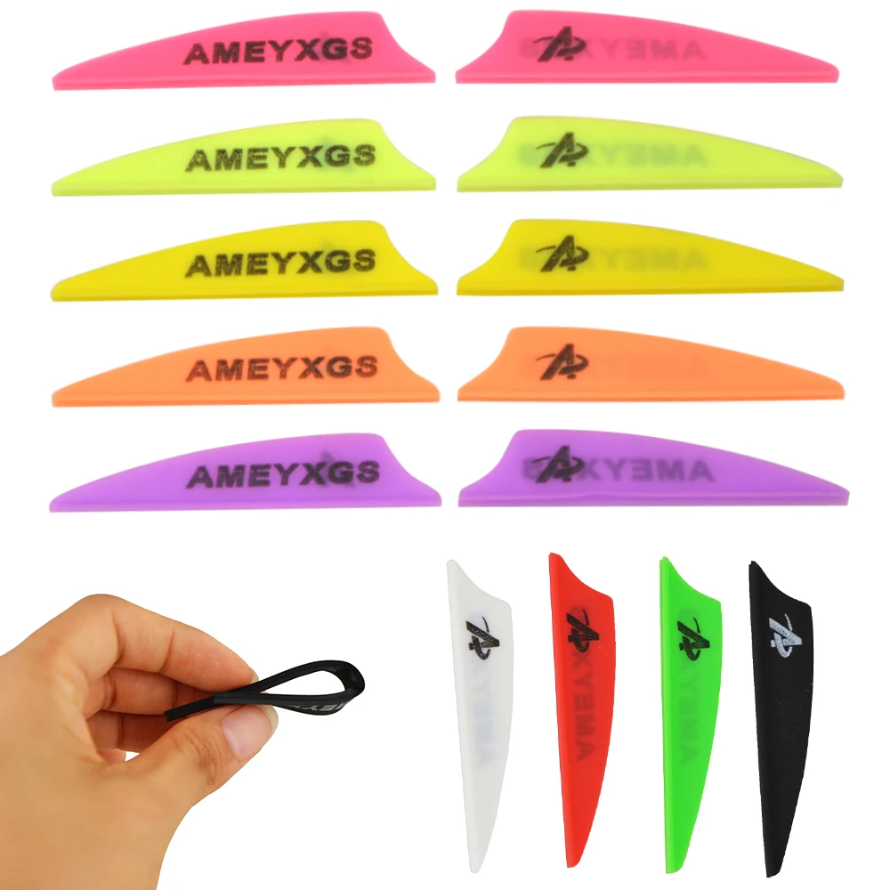 

2/3/4" Arrow Fletching Archery 36pcs Rubber Vanes Shield Fletches For Bow Outdoor Shooting Hunting Practice Arrow Feathers