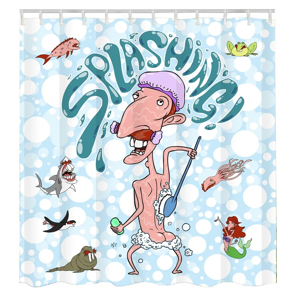 Nigel Thornberry Shower Curtain, Humor Shower Curtains,Comics Bathroom Curtains Waterproof Polyester Fabric Bathroom Decor,hooks