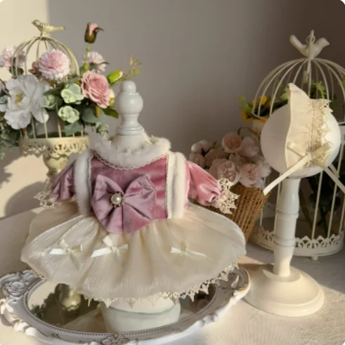 فساتين فرو لصق وردي ، ملابس دمية أصلية مصنوعة يدويًا ، وردي حلو ، ملابس تنكرية لحفلات Cos ، XM ، هدايا جميلة ، 10 طوق ، 20