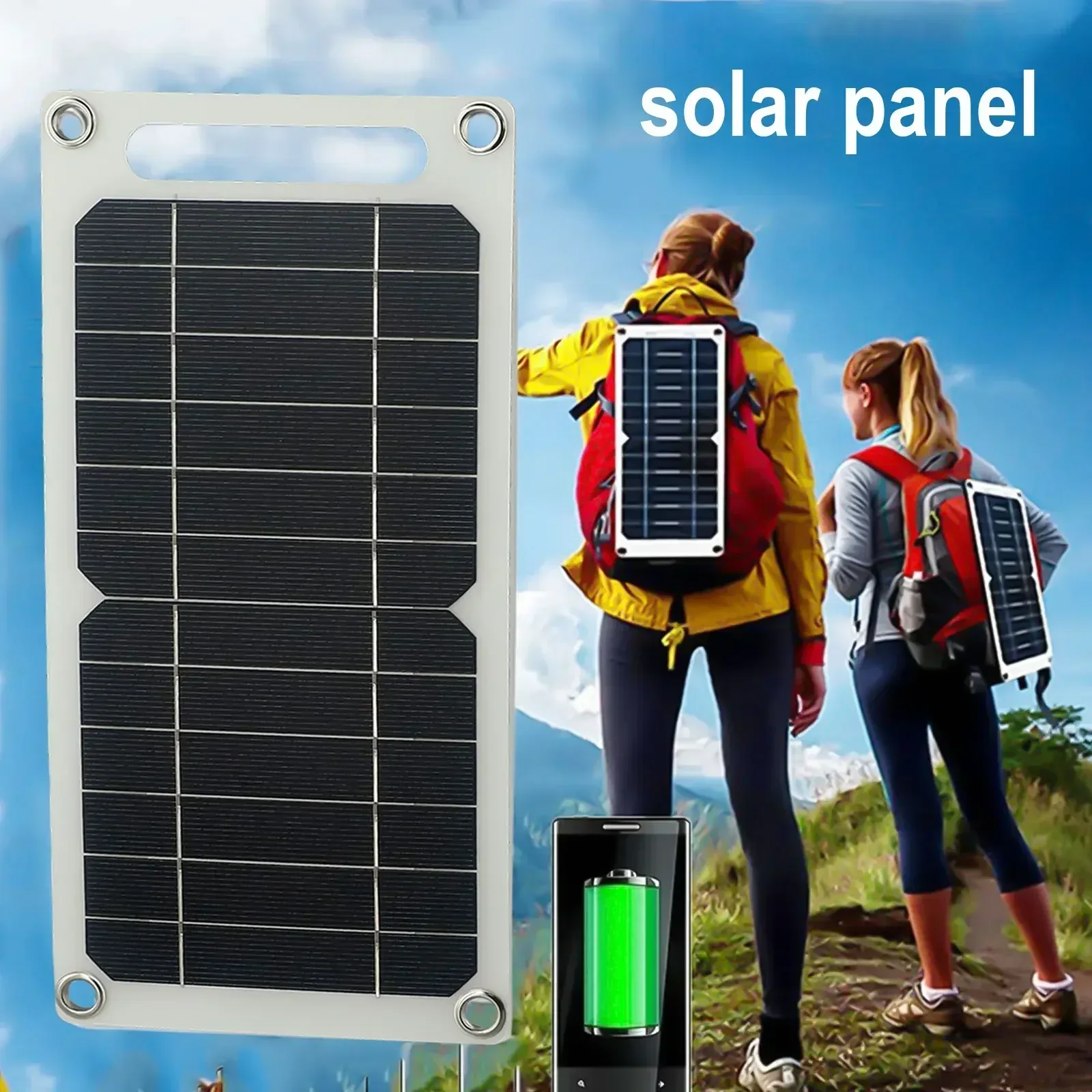 10W 5V 1.2A Flexible Solar Panels USB Output Port Monocrystalline PET For Camping Hiking Other Outdoor Activities 300mm*145mm