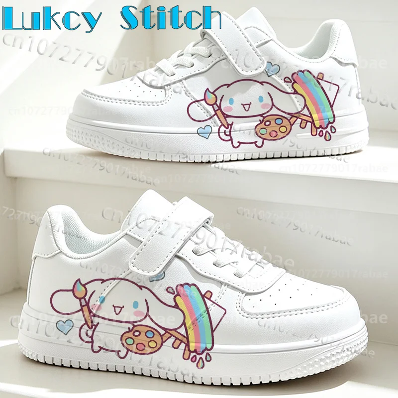 Girls Cute Cartoon Puppy Print White Sneakers Kids Parity Low Top Sneakers Hot Selling Products