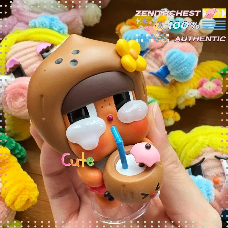 POPMART Crybaby Coconut Green Handheld Hang Card And Crybaby Coconut King Handheld Hang Card Intersting Action Doll