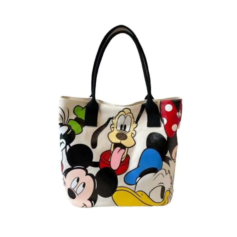 

Disney Mickey Mouse Shoulder Bag for Women and Girls Large Capacity Cartoon Print Tote Crossbody Fashion Versatile Daily Use