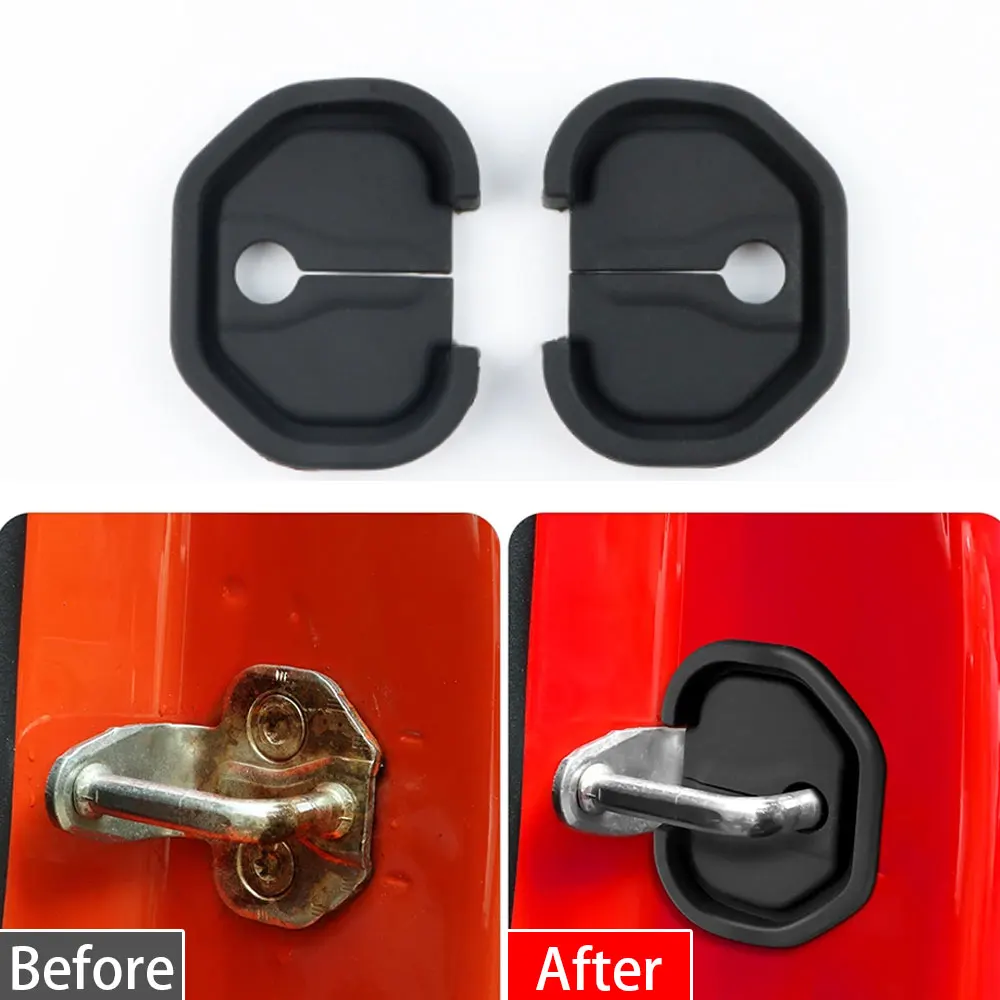 2Pcs Car Door Resistant Rubber Pad For Abarth 595 Fiat 500 500L 500X 500C Panda Fiorino Punto Door Lock Buckle Damping Cushion