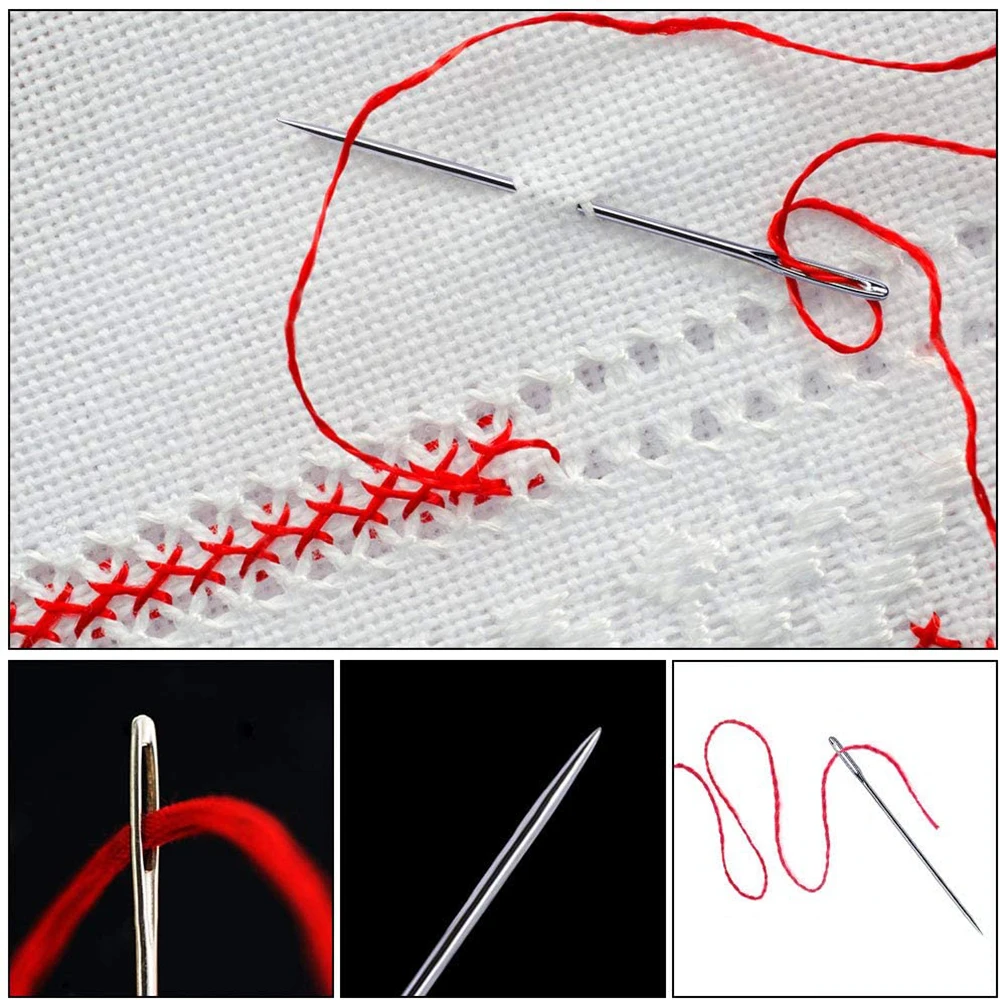 30pcs Leathercraft Embroidery Large Eye Stitching Needle DIY Cross Stitch Thread Home Handmade Knitting Tool Hand Sewing Needles