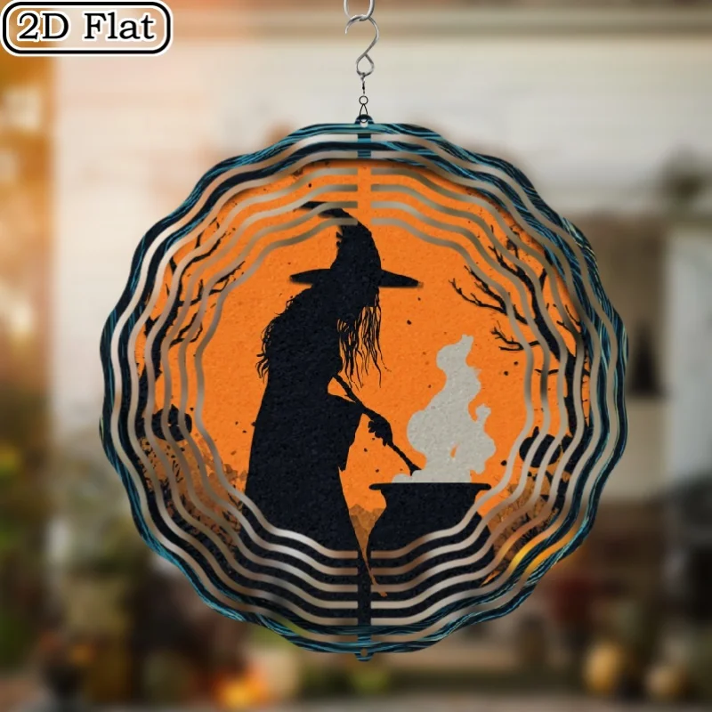 CIFbuy Metal Wind Spinner, 360° Rotating Garden Wind Chime, Kaleidoscope Pattern, Outdoor Patio Yard Art Decor
