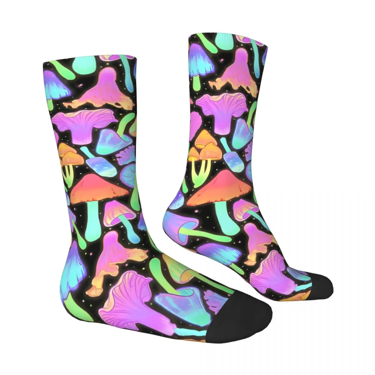 Spooky Hunt Neon Mushrooms Socks Gym 3D Print Boy Girls Mid-calf Sock