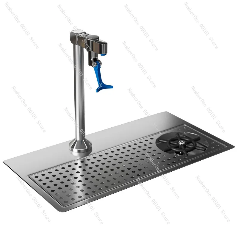 Bar Push Cup Faucet Stainless Steel High Pressure Cup Washer Set Cafe Milk Tea Bar Water Bar Kitchen Water Station