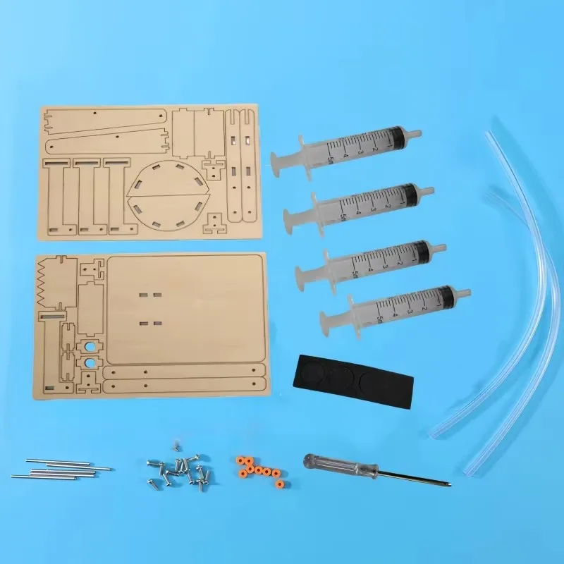 Fun STEM DIY Science Kit Wooden Hydraulic Excavator Model Handmade Craft Scientific Experiment Physics Maker Hobby Creative Gift