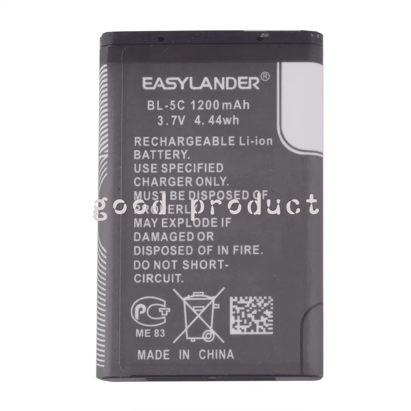 BL-5C BL 5C BL5C 1200mAh batterie de téléphone Li-ion de remplacement pour Nokia 2710 2730c 3100 3109C 3110C 3120 3110 Evolve 3125 3208c ect