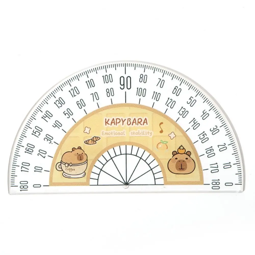4pcs/set Creative Acrylic Capybara Set of Rulers Office Supplies Cute Cartoon Soft Ruler Set Drawing Tools Straight Ruler