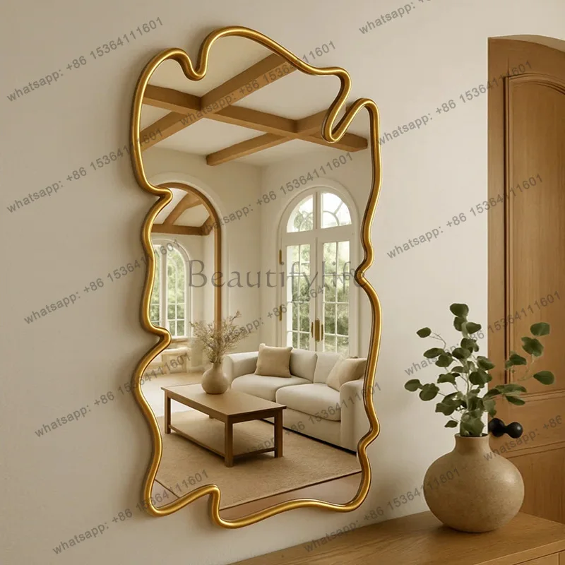 French light luxury large size full body wall-mounted dressing mirror Nordic modern high-end enigma mirror