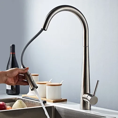 Brushed Kitchen Faucet SDSN Smart Touch Kitchen Faucets Pull Out Kitchen Mixer Tap 304 Stainless Steel Sensor Kitchen Faucets