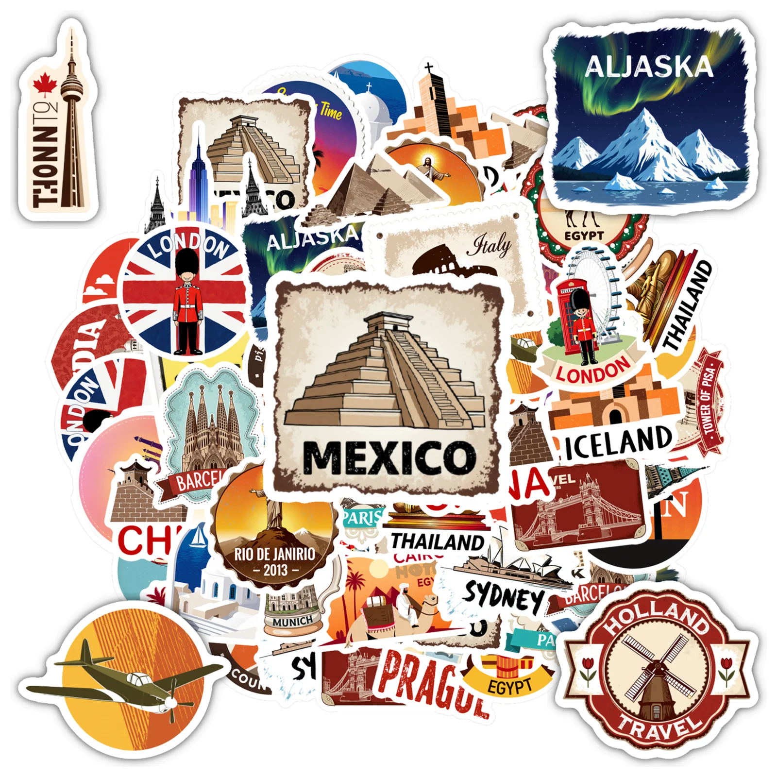 

35 шт., винтажные наклейки в стиле ретро, канцелярские наклейки, наклейки для чемодана, холодильника, телефона, багажа, ноутбука