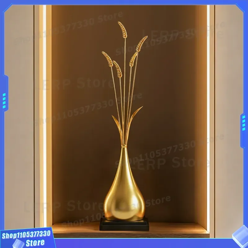 Luxury Wheat Ear Ornament for Living Room TV Cabinet Niche High End Home Decor Entryway Entrance Decoration New House Gift