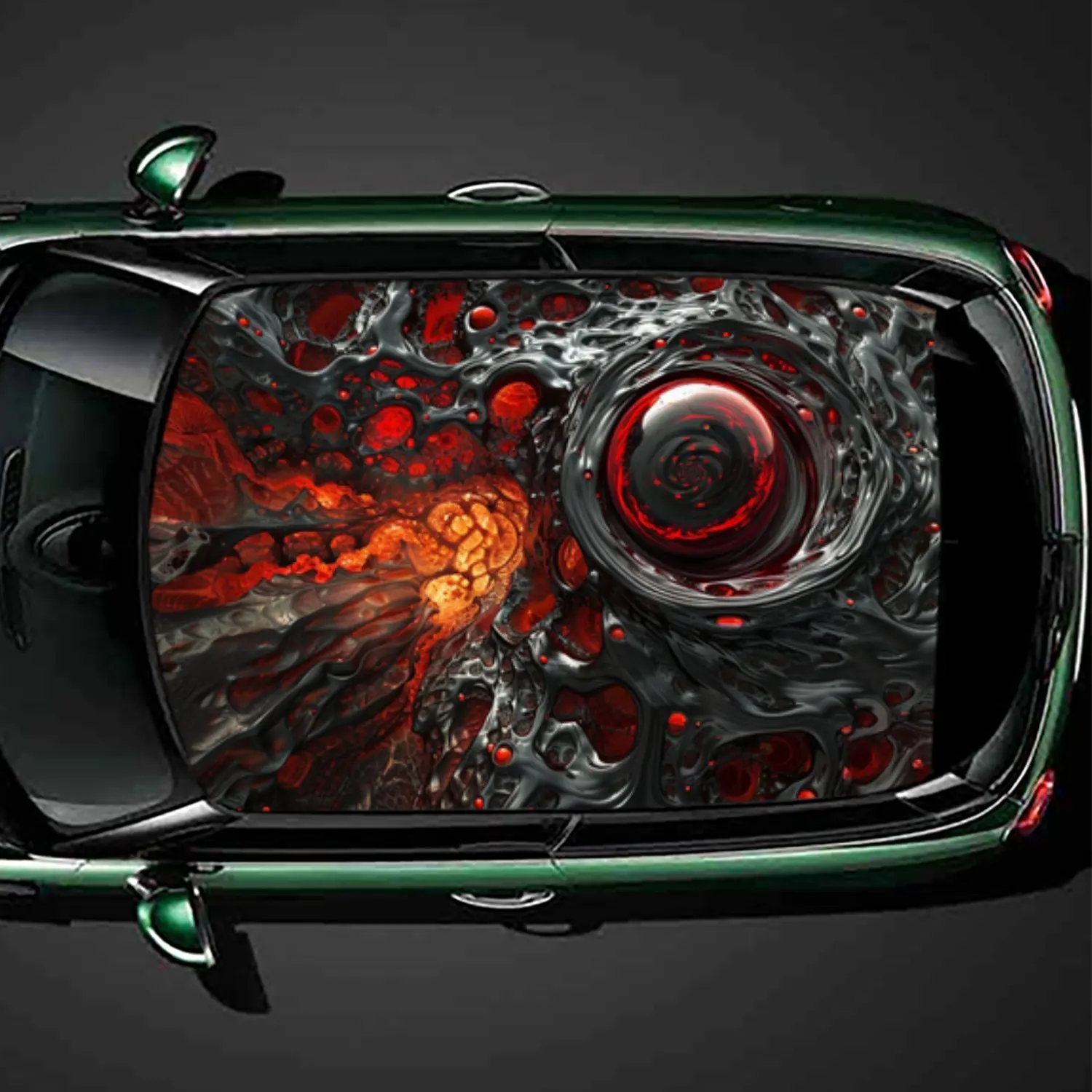 

Horror Lava - Eye PVC Car Roof Vinyl Wrap, Self-Adhesive Waterproof Automotive Sticker, Anti-Scratch Decorative Film for Sedan/S