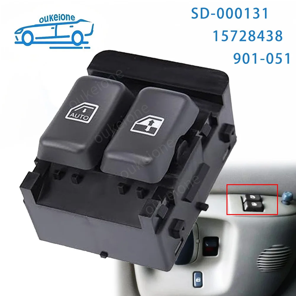 15728438 Front Left Driver Electric Master Power Window Switch Lifter Button for Chevrolet Express GMC Savana 1996‑2000