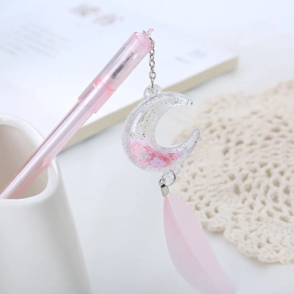 

10Pcs Moon Pendant Gel Ink Pens High-Quality Plastic Smooth Writing No Leak Odorless Refillable for Students Teachers