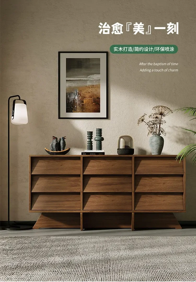 

Ваби Санди Ветер Простой входной шкаф из цельного дерева Проживание в семье Домашняя гостиная Шкафчик для хранения вещей