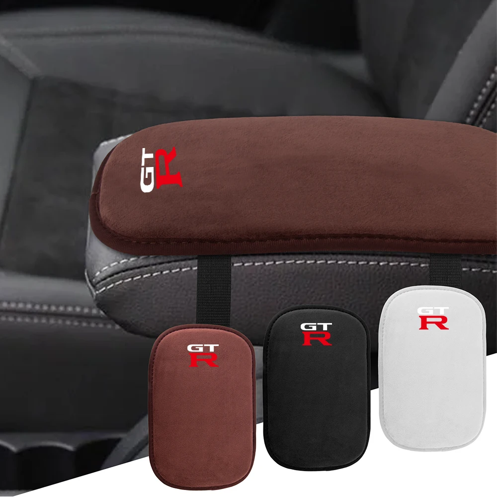 Car Armrest Box Pad Suede Central Console Armrest Box Protection Cover For Nissan J10 Trail Qashqai Juke Leaf Micra NOTE Patrol