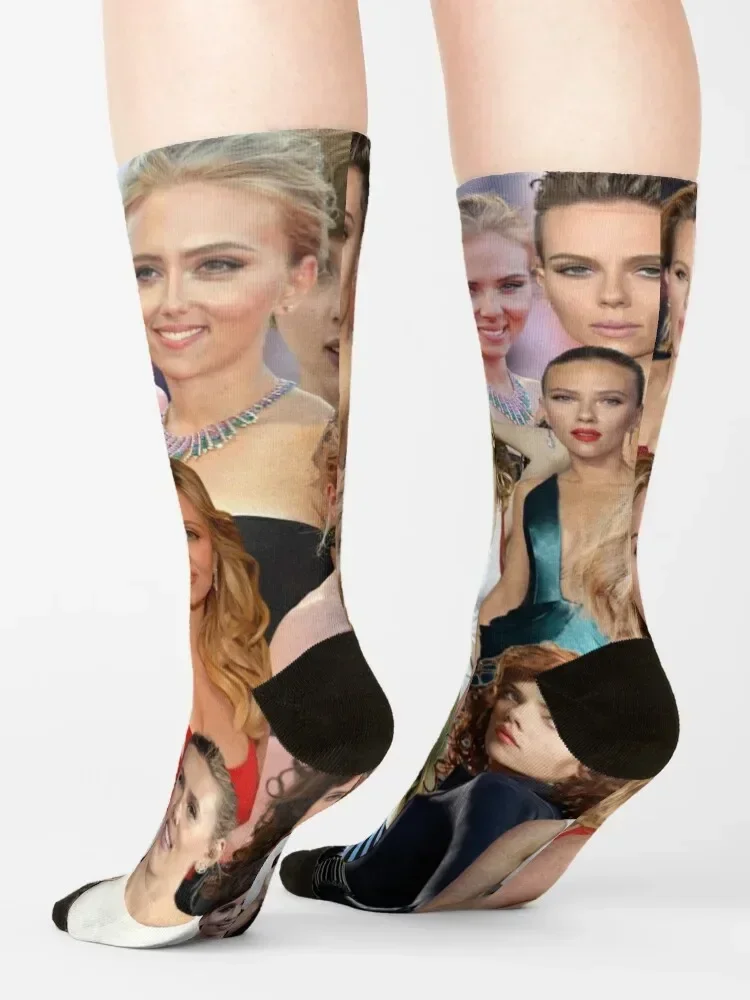 scarlett johansson collage Socks colored halloween Wholesale soccer anti-slip Socks Male Women's