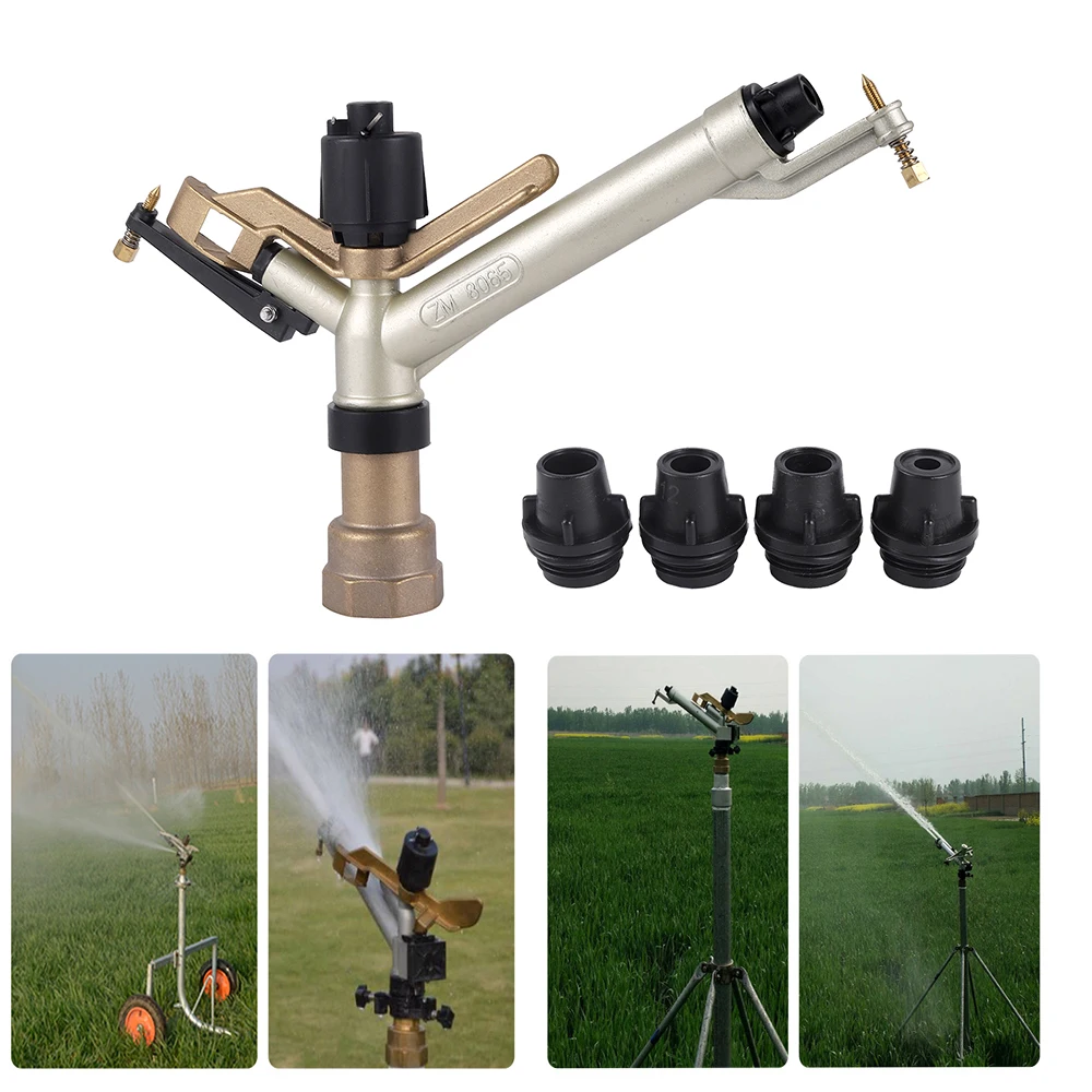 

Garden Irrigation 1.5 Inch Female Thread Long Spray Distance Sprinkler Head 360°Farm Big Covering Range Watering Gun Water Tool