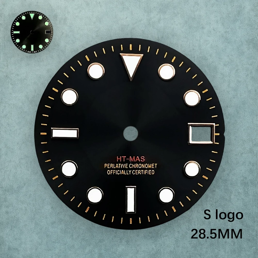 28.5 مللي متر S شعار أمة الله الهاتفي الأخضر مضيئة صالح NH35/NH36 الحركة اليابانية أحدث أنماط ساعة تعديل الملحقات #5