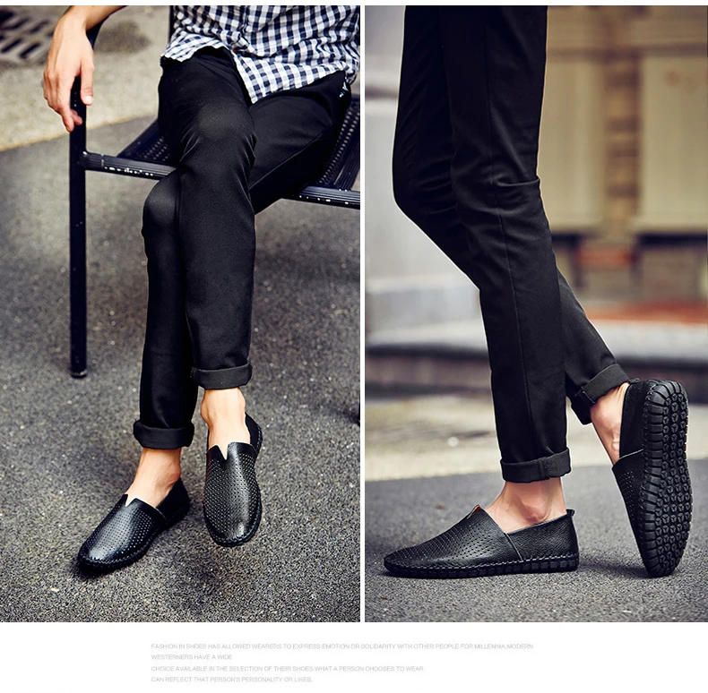 Mode männer Fahren Schuhe Handgemachte Leder Männer Müßiggänger Weiche Atmungsaktive männer Casual Schuhe Zapatillas Hombre Große Größe 38-48 – Detail 30