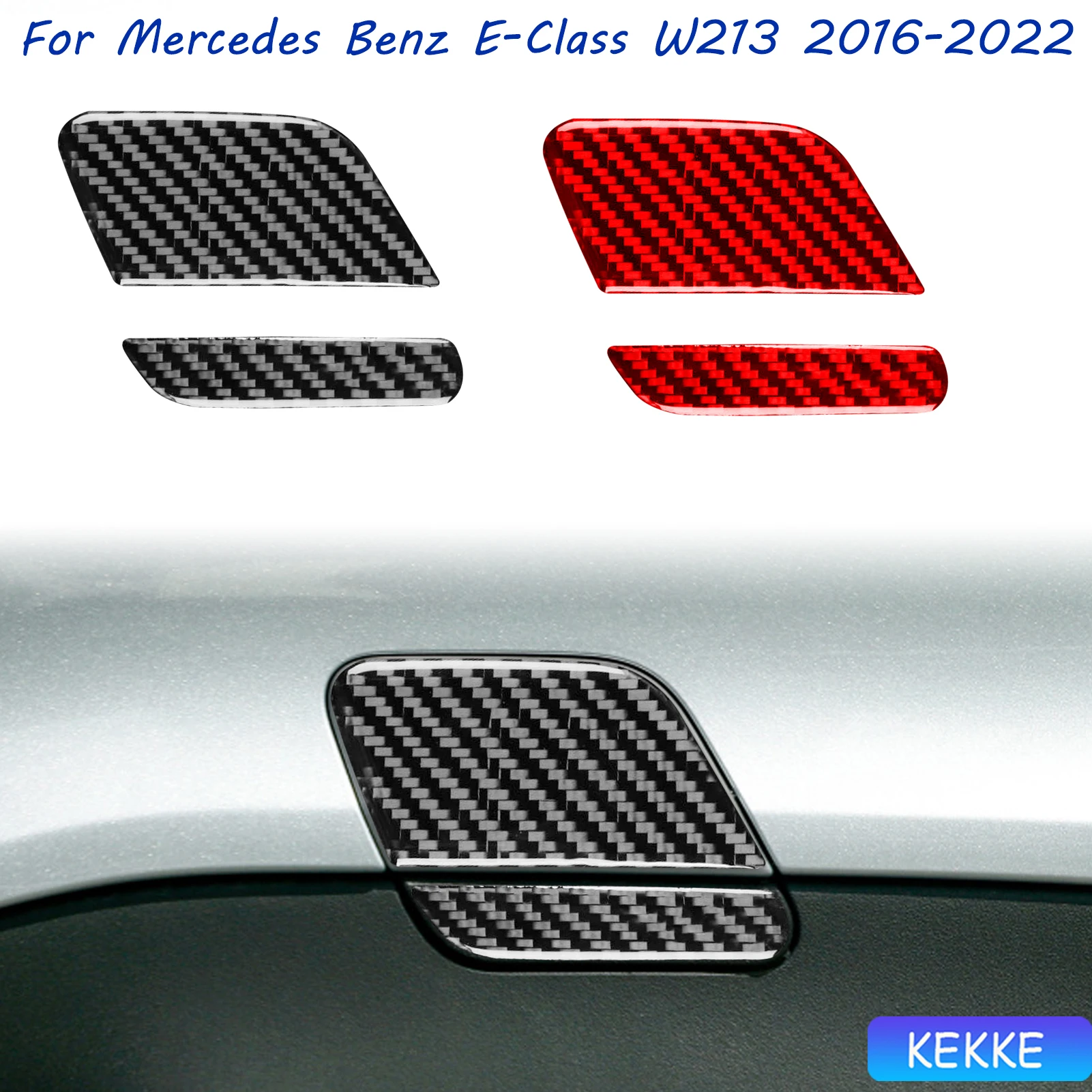 

For Mercedes Benz E-Class W213 2016-2022 Trailer Hook Panel Decal Trim Real Carbon Fiber Sticker Car Interior Accessories