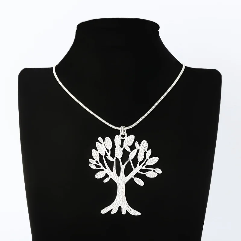 Sweater chain long European and American jewelry new ins wind life tree box chain retro alloy simple necklace