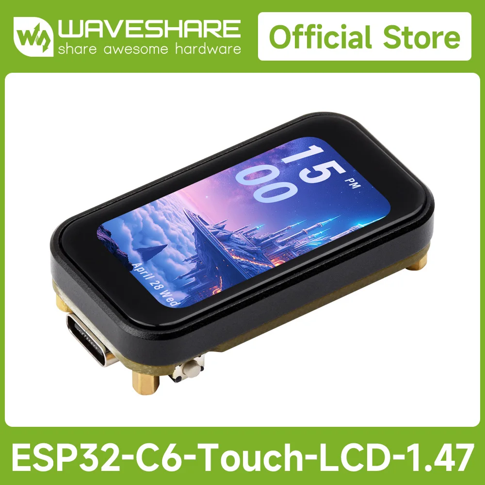 Waveshare ESP32-C6 1.47inch Touch Display172×320 Development Board, 160MHz RISC-V Processor 4-wire SPI