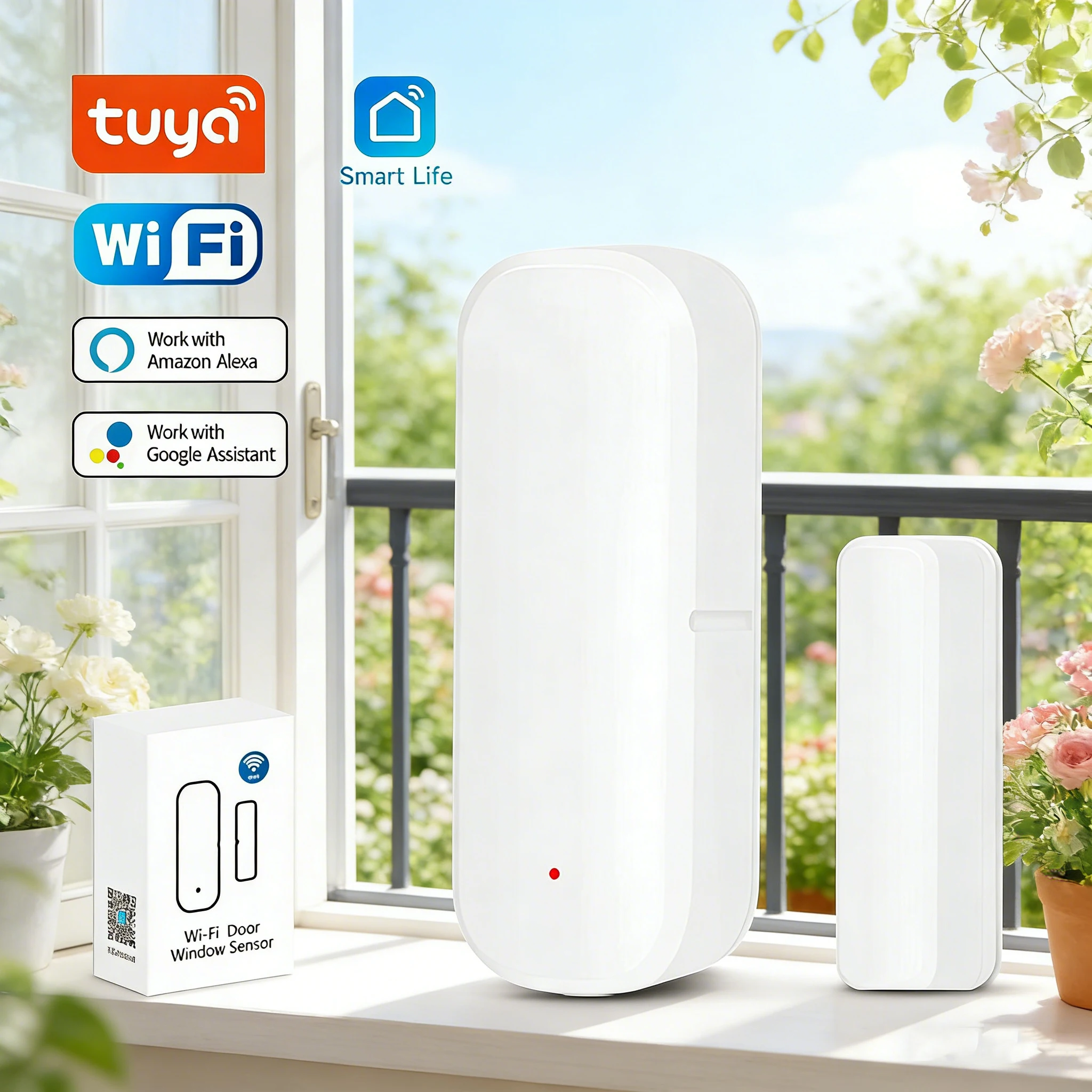

Tuya WiFi Door Window Sensor, Smart Life App Control, No Hub Needed, Real-time Alert for Home Security