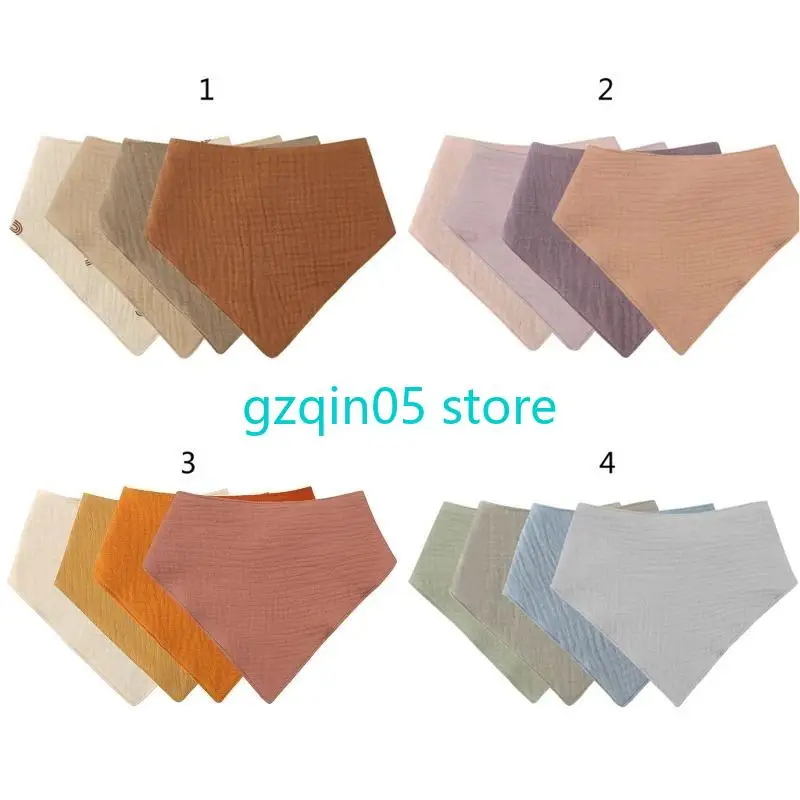 

H055 Soft Cotton Bandana Muslin Absorbent Saliva Towel Drool Bibs Feeding Bib