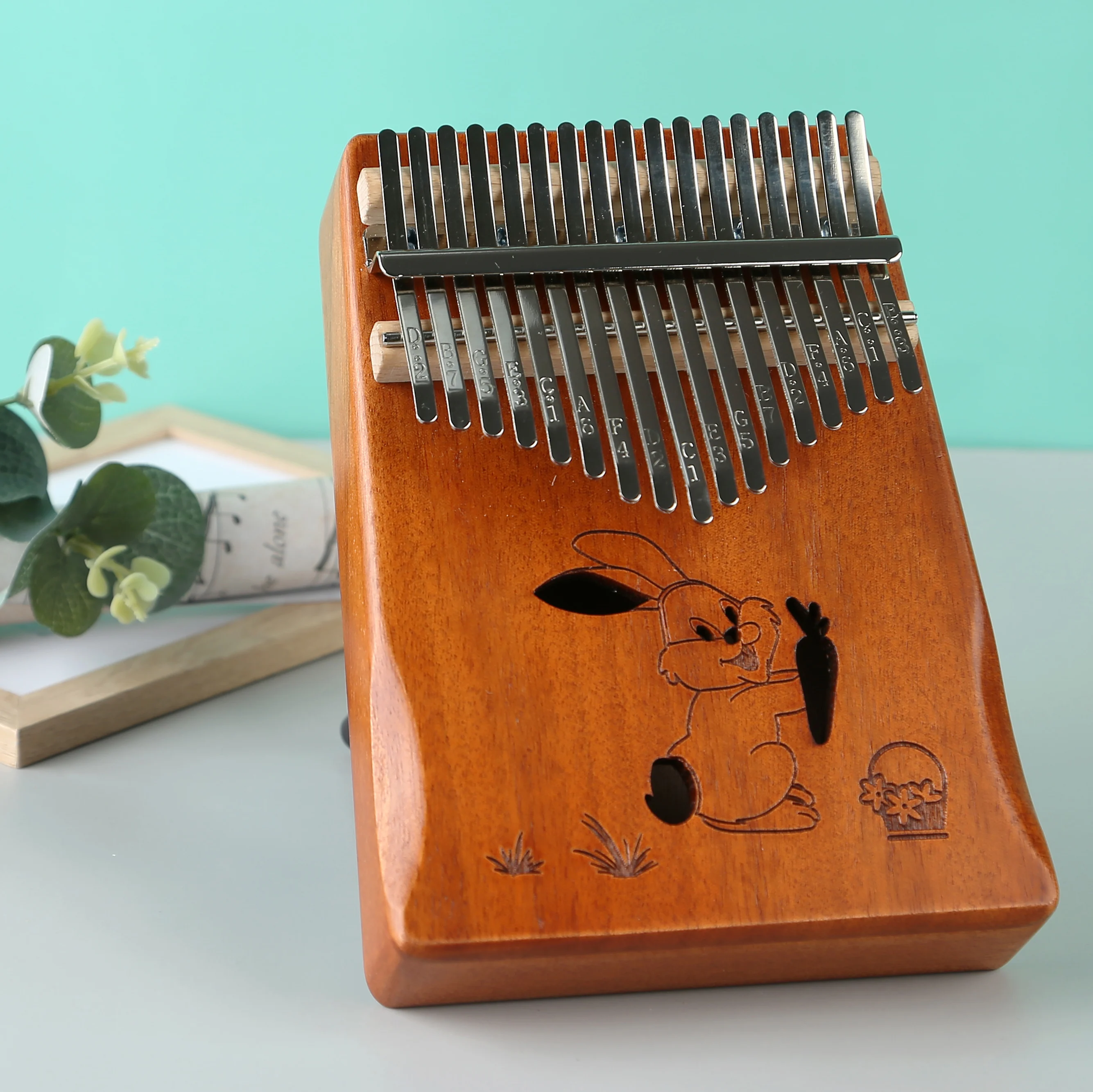 Lydesy Kalimba Daumenklavier-Set, 17 Tasten, manuell gestimmt, tragbares Fingerklavier, Geburtstags- und Festgeschenk für Kinder, Erwachsene und Anfänger. – Detail 16