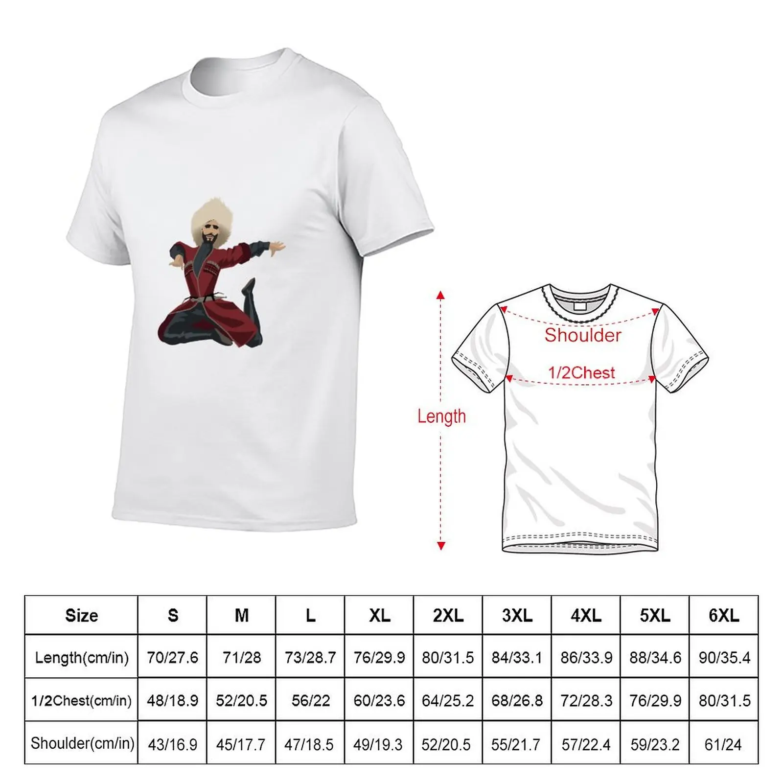 Circassian Male Dancer (No Ornament) T-Shirt Funny t-shirts Luxury man street wear korean fashion mens workout shirts