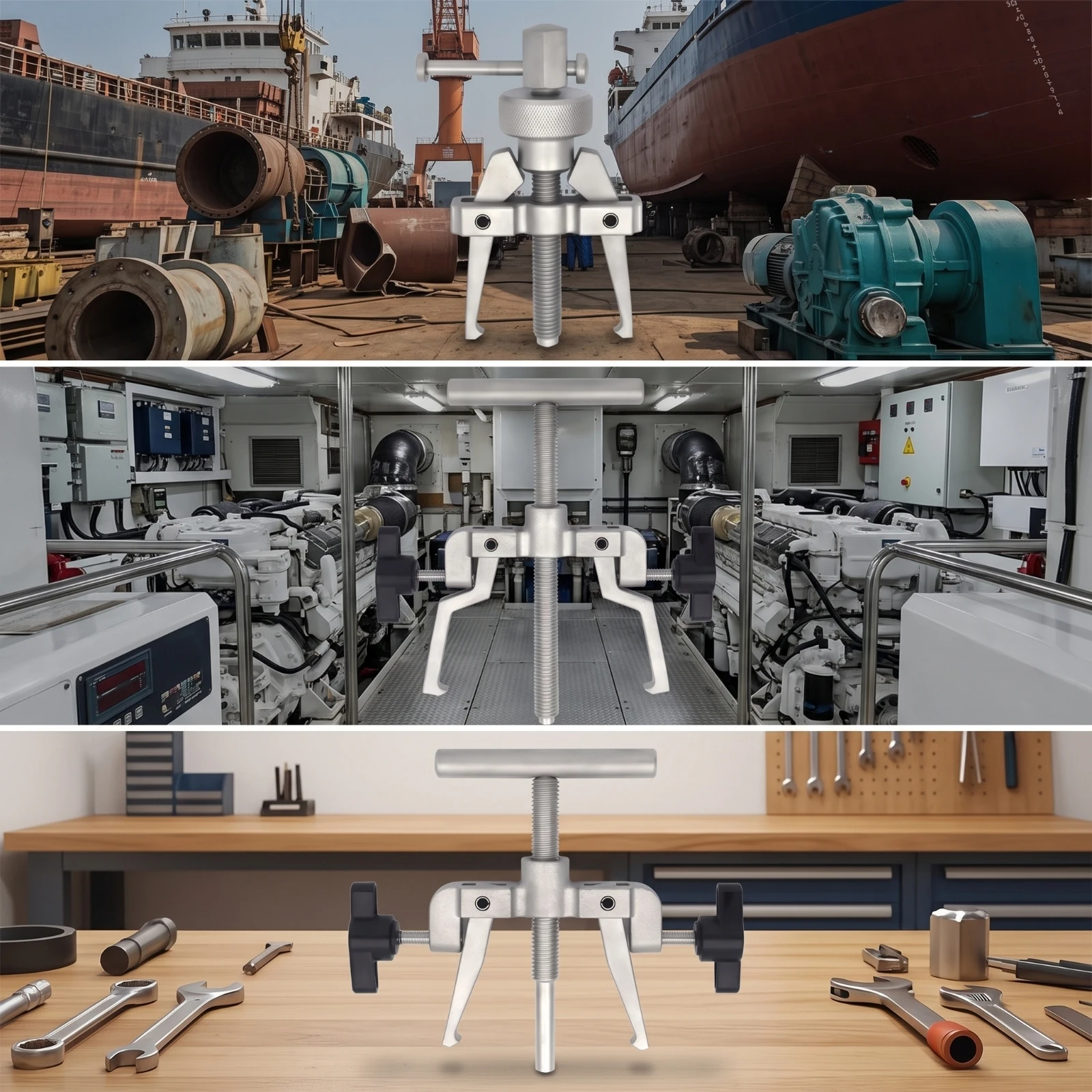 Compact Mechanical Impeller Extractor Hand Operated Puller with T Handle for Marine Maintenance