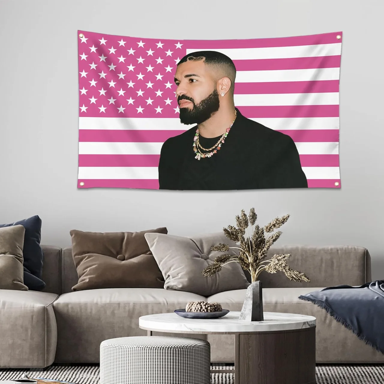 Drake Pink America Flag 3X5 Ft Music Singer Funny Tapestry For Home Colleage Dorm Decoration