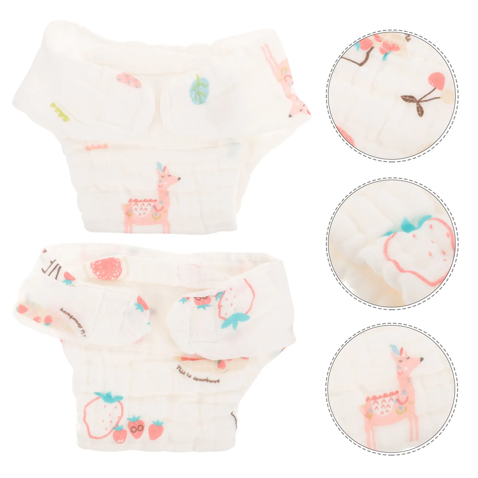 

2 шт. хлопковые многоразовые подгузники-трусики для девочек, моющиеся, впитывающие, из марлевой ткани, легкие, портативные, для младенцев и малышей