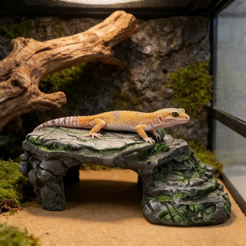 

Aquarium Decoration Turtle Basking Platform Resin Crafts Artificial Rock Hiding Cave Reptile Habitat Ornament Fish Tank