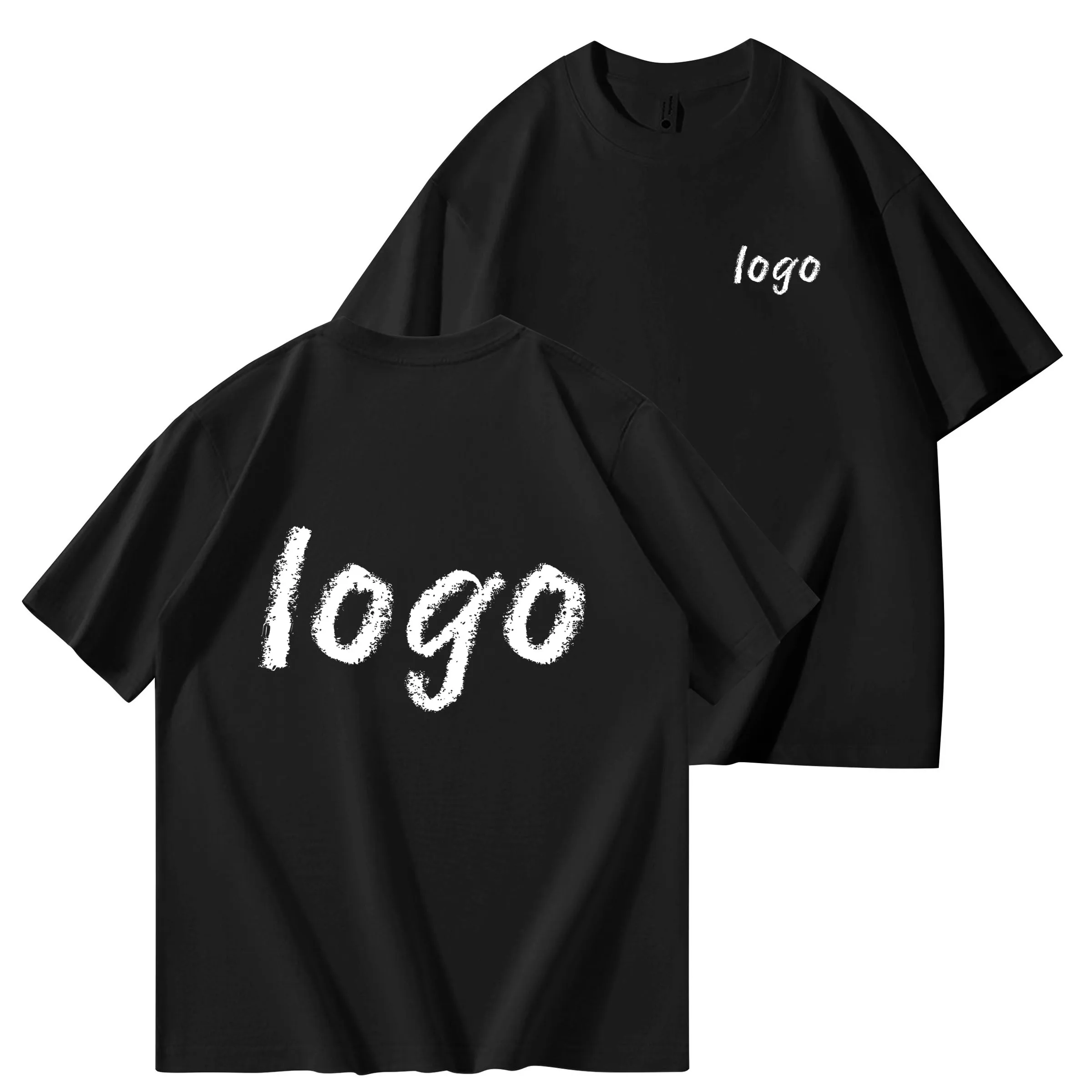 DIY260g 100% Pure Cotton Customized Men's T-Shirt with Logo Text Photos on Both Sides, Summer Breathable Short-Sleeved Top 2025