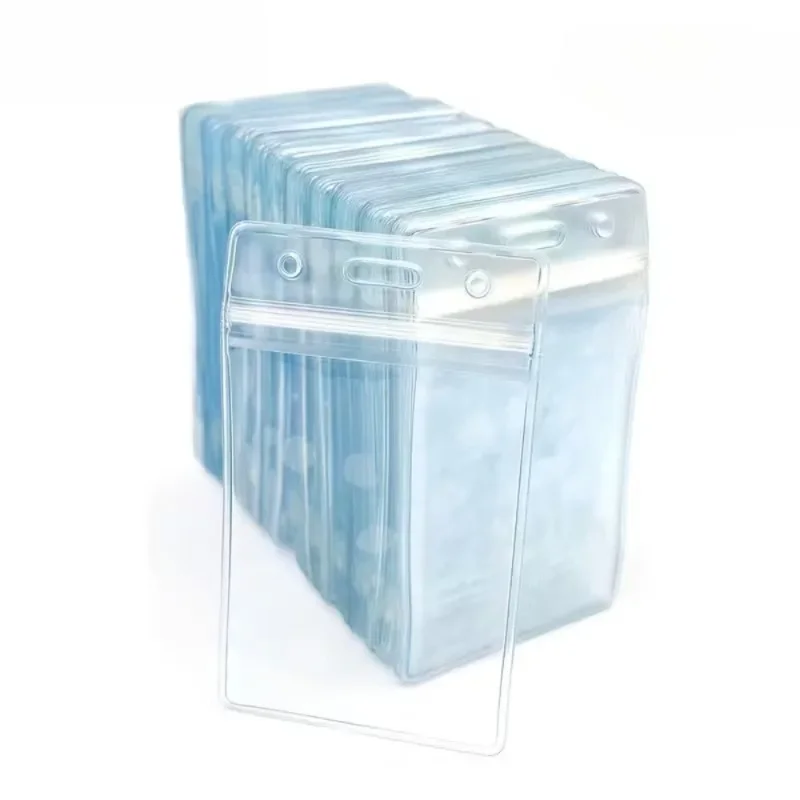 100pcs Vertical Increased Soft Work ID Card Holders Clear for Trade Exhibitions Conferences Workplaces and Educationa Name Tags