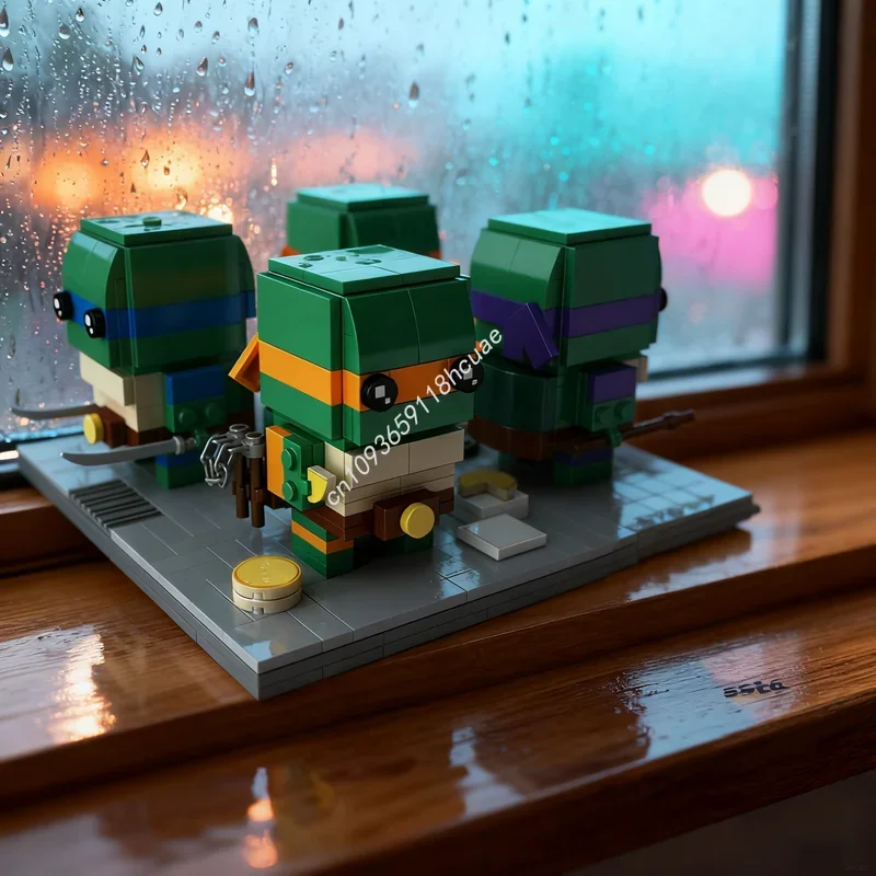 606 piezas MOC, Bloques de Construcción del Modelo de las Tortugas Ninja TMNT, Regalo de Navidad, Idea de Juguetes Creativos Educativos para Niños