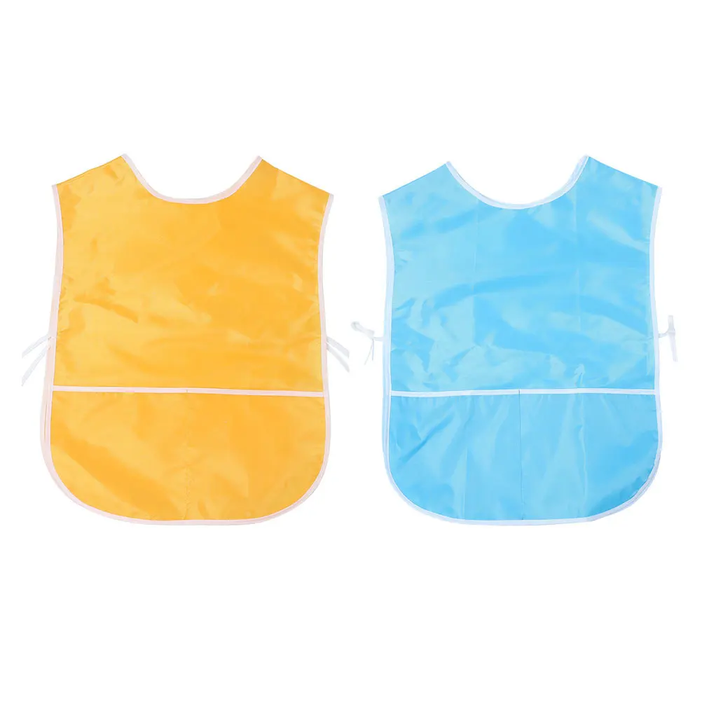 

2pcs Kids Art Smock Waterproof Painting Apron Sleeveless Drawing Bib Machine Washable For Kindergarten Child Toddler Nylon Smock