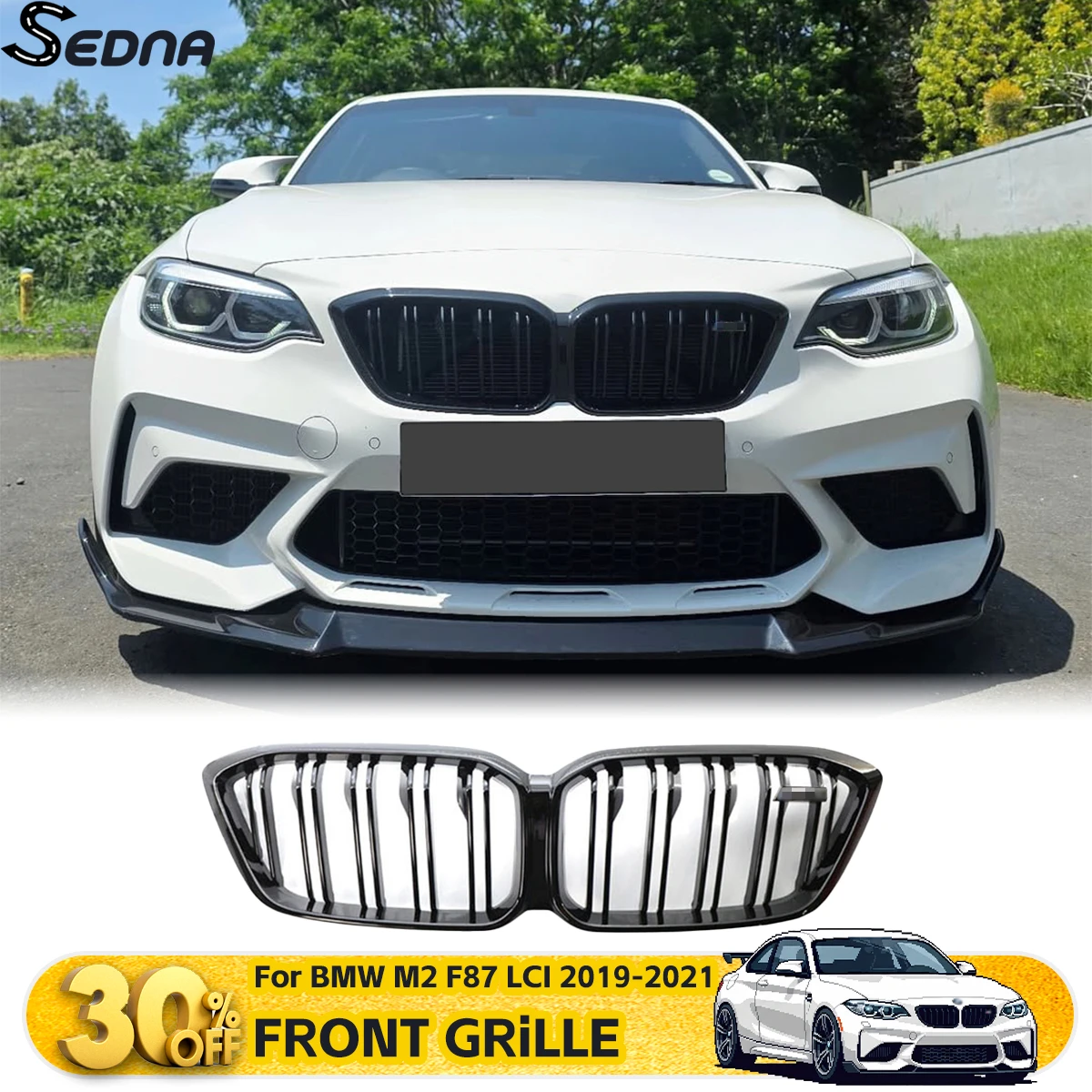 

Front Kidney Grille For BMW M2 F87 LCI 2019-2021 Racing Grills Bumper Upper Auto Grill Car Tuning Modification Guard Accessories