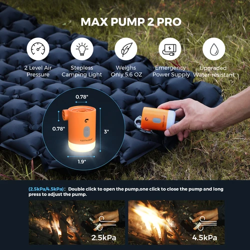 Imagen 2 del producto FLEXTAIL Bomba de aire portátil, inflador eléctrico con luz de camping y función EPS, ideal para colchas de dormir, cama de aire, bolsas de vacío