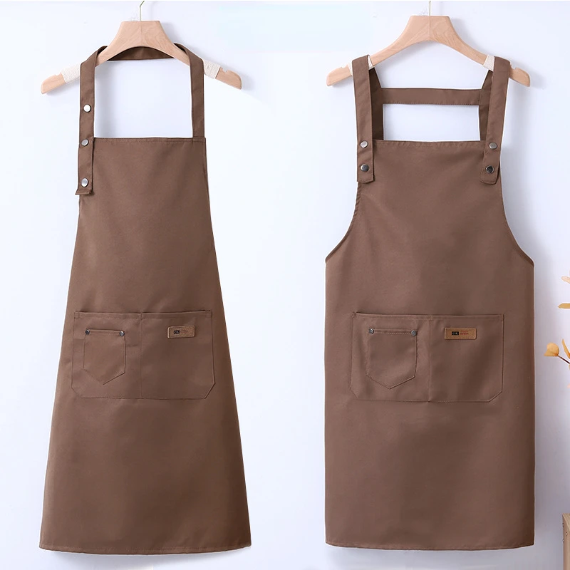 New Fashion Canvas Kitchen Aprons For Woman Men Chef Work Apron For Grill Restaurant Bar Shop Cafes Beauty Nails Studios Uniform